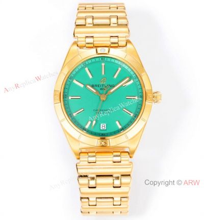 New! Swiss Clone Breitling Chronomat 36 BLS Ultra-slim 2824 Rouleaux 'Bullet' Watch Emerald Green Dial